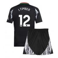 Maglia Calcio Arsenal Jurrien Timber #12 Seconda Divisa Bambino 2024-25 Manica Corta (+ pantaloncini)